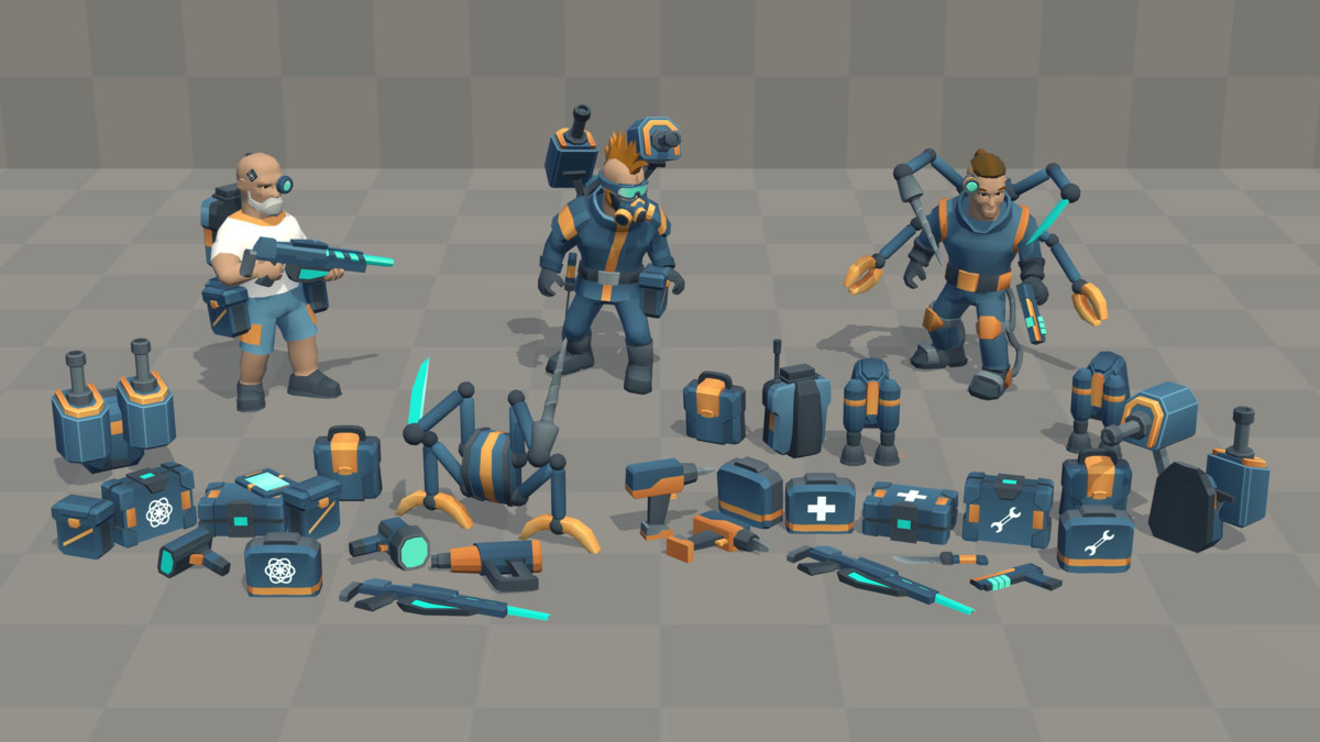 Low Poly Sci-Fi Soldiers M