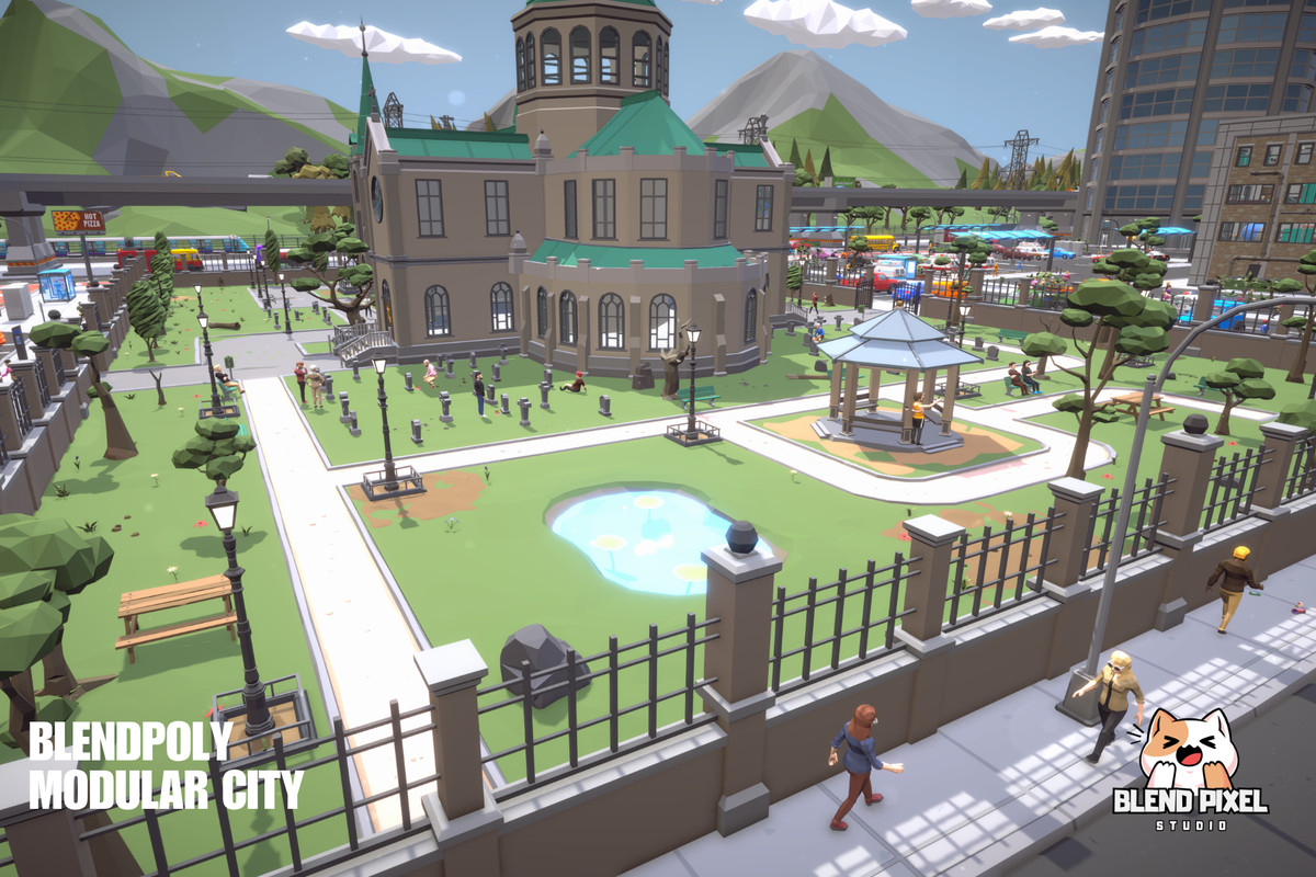 BlendPoly Modular City - Low Poly Assets