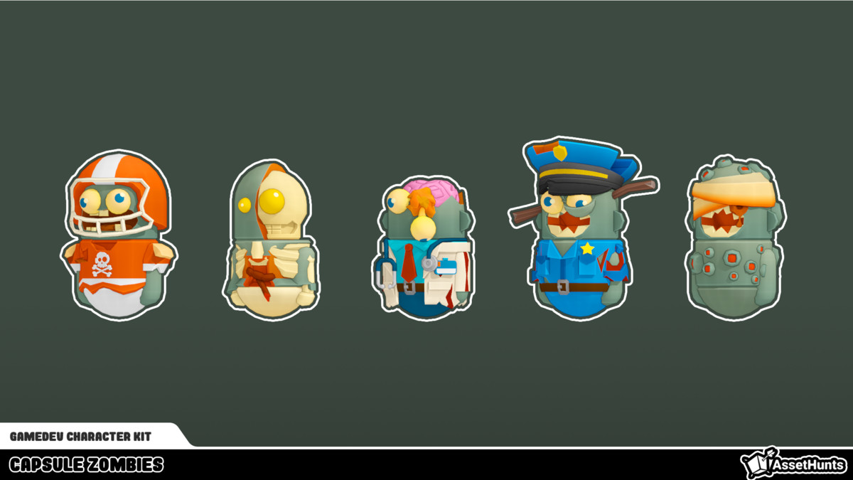 GameDev Character Kit - Capsule Zombies