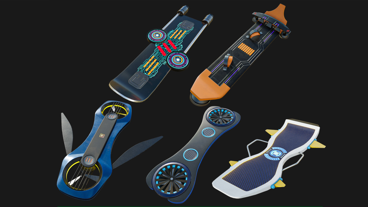 5 Hoverboards Collection URP HDRP Textures