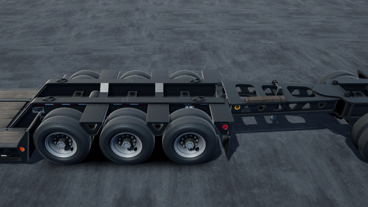 80s Cabover Truck with lowboy trailer