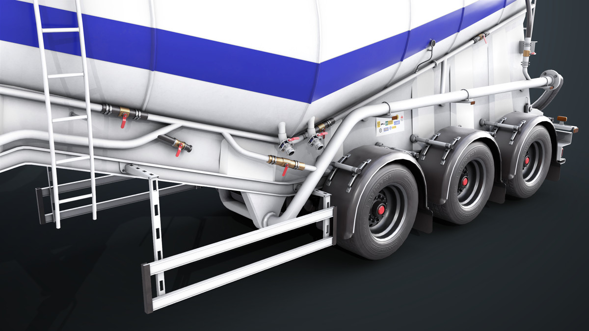 Chassis06 Cement Trailer 01 White URP HDRP Textures