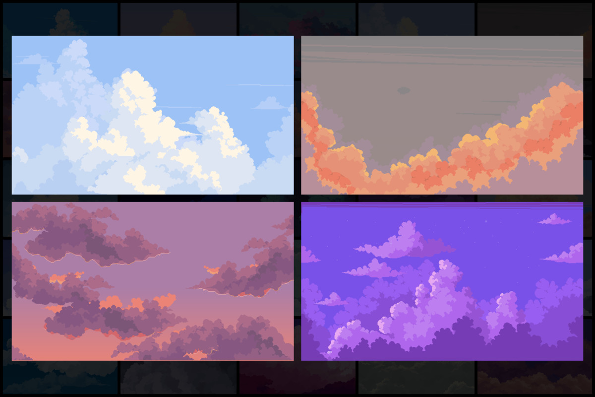 28 Sky Backgrounds Pixel Art