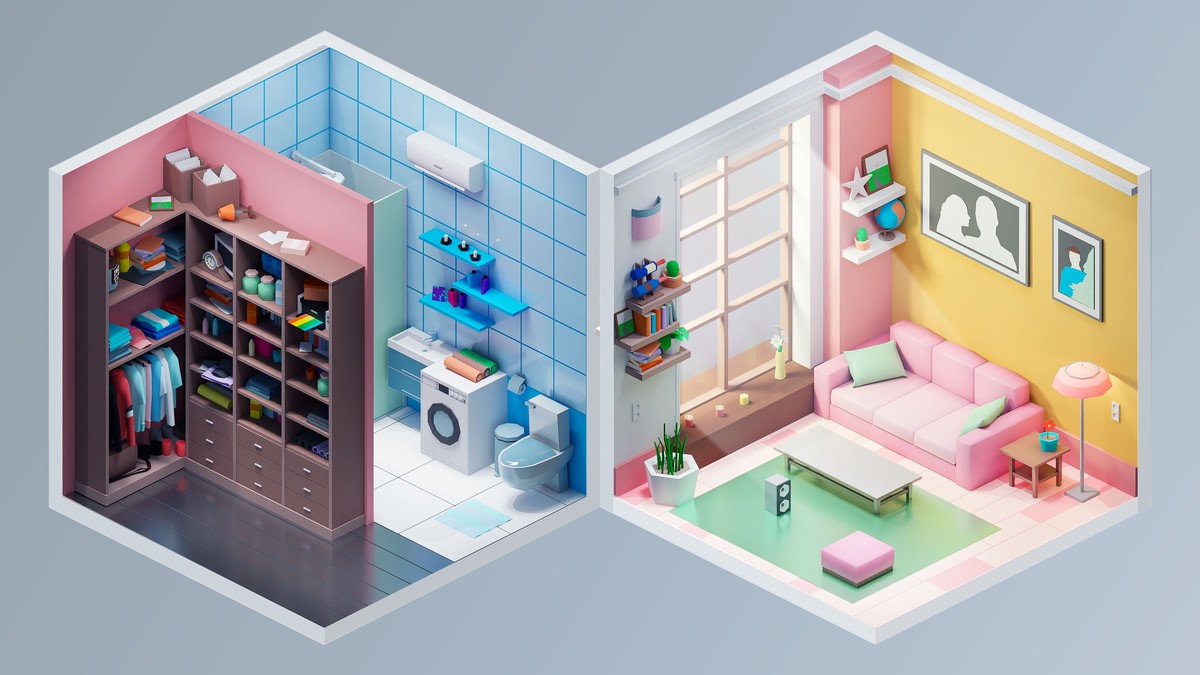 Interior 2 - Low Poly 3D Models Pack