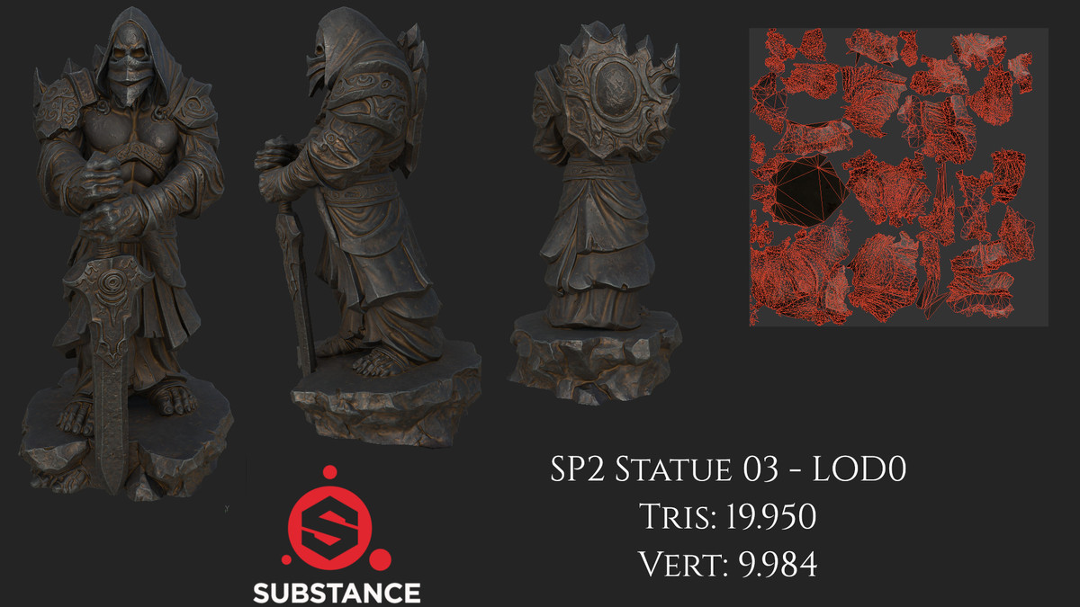 5 Dark Fantasy Statues (Pack 2)