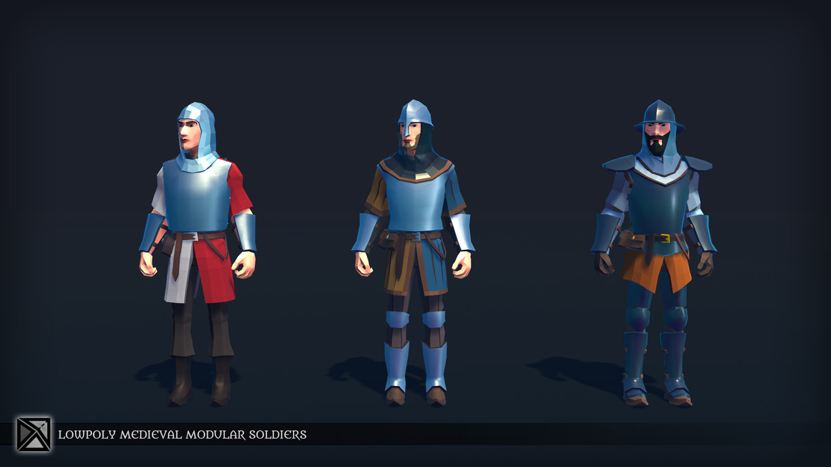 Lowpoly Medieval Modular Soldiers v1.2
