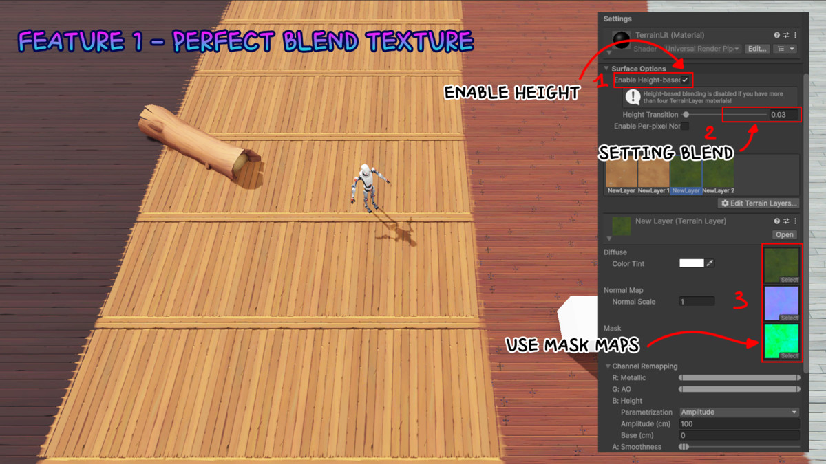 Handpainted Old Wood Floor Textures Pro | Terrain Tool | URP HDRP