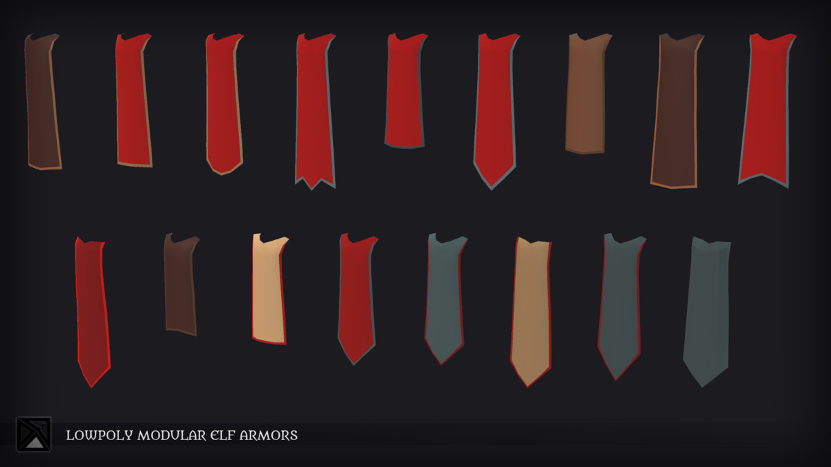 Lowpoly Elves Modular Armors - MEDIEVAL FANTASY SERIES