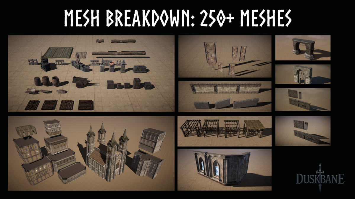 Modular Medieval Castle (Gothic Cathedral, Medieval Castle, Gothic Castle, Town)