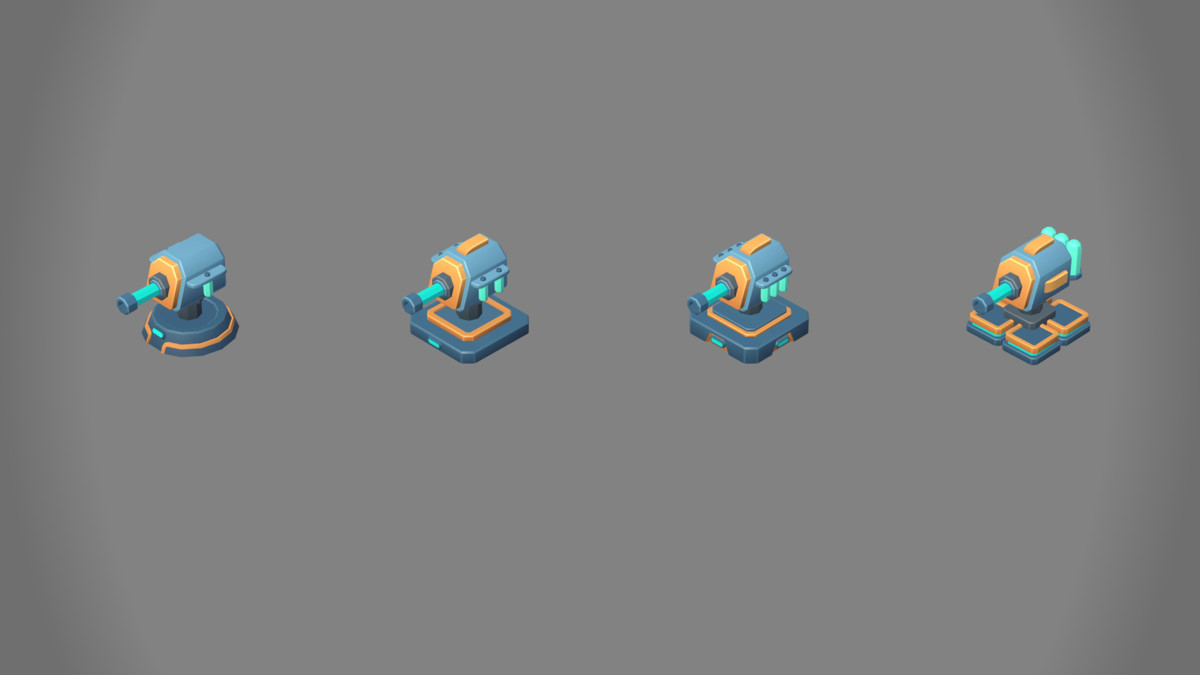 Low Poly Sci-Fi Turrets Pack