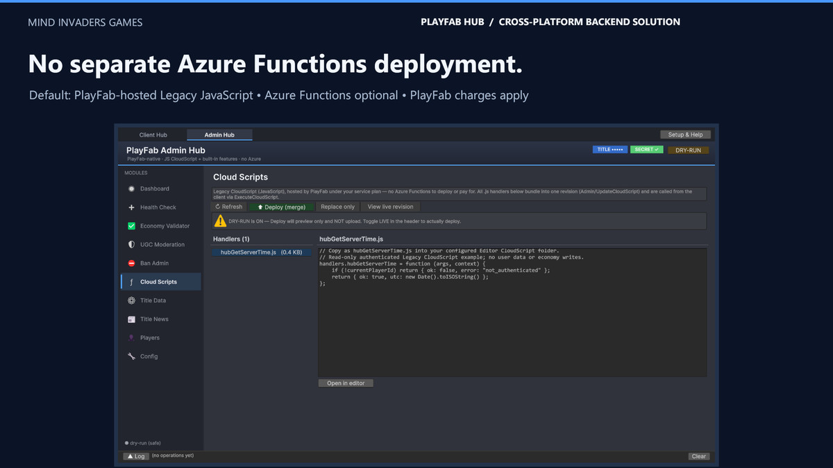 PlayFab Hub - Cross-Platform Backend Solution