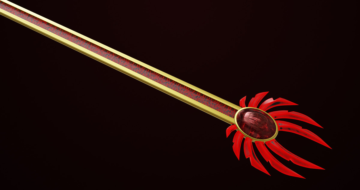 Fantasy Trident 08 Red URP HDRP Textures