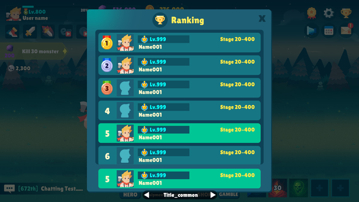 Idle Game Horizontal UI Kit