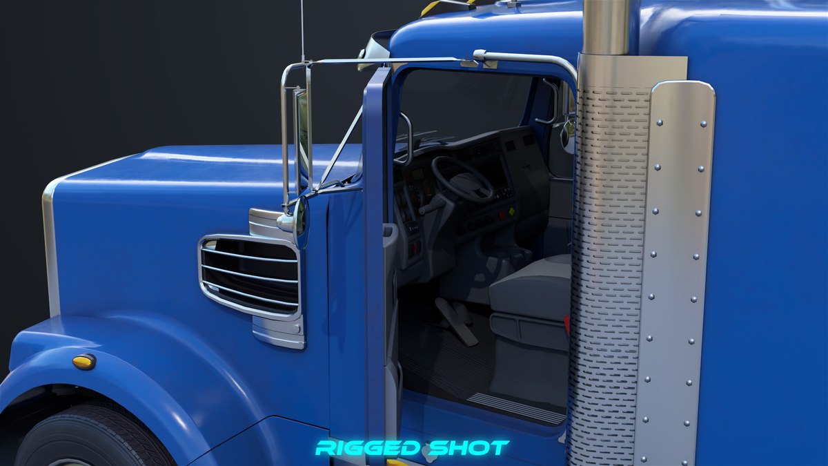 Heavy Truck Chassis 07 Blue and Green URP HDRP Textures