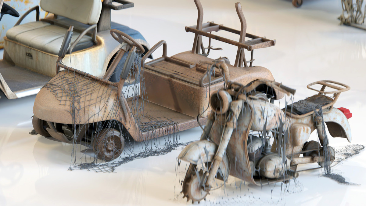 Post-Apocalyptic Junkyard Rusty Gas Station Props Pack (217 3d assets)