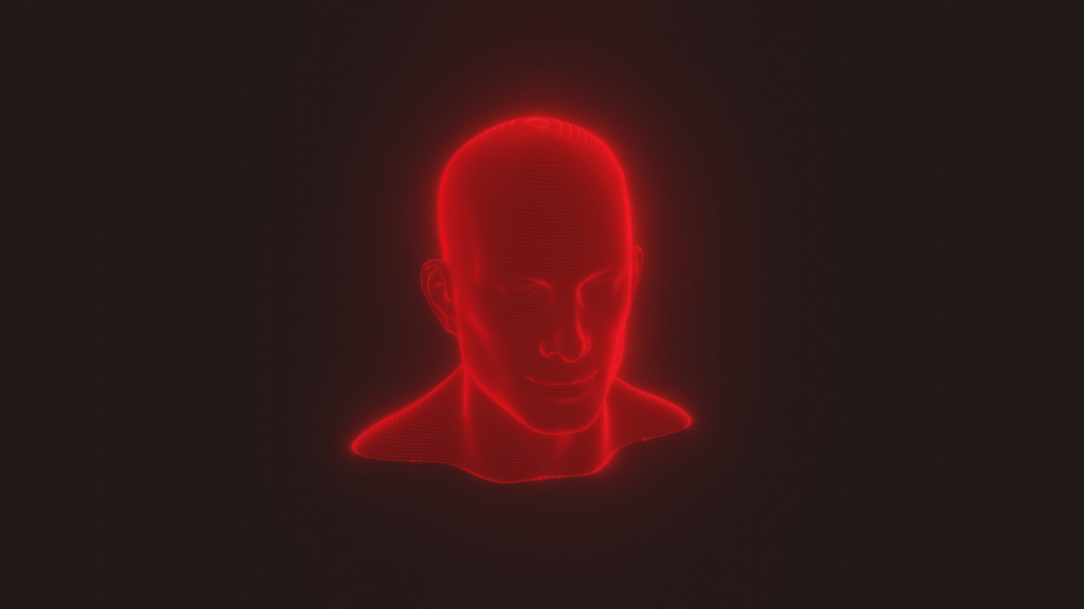 Sci-Fi Red Hologram Male Female Heads 3D Model Pack - Animated, Blend Shapes