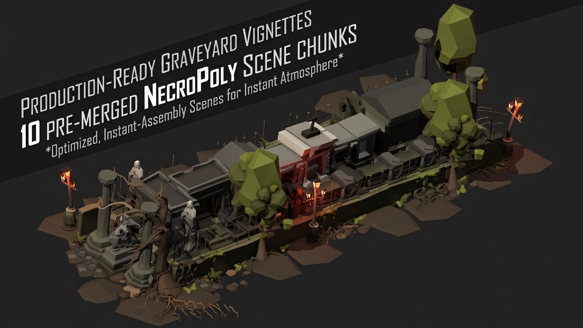 NecroPOLY - Low Poly Cemetery Kit — FREE - Dark Corners