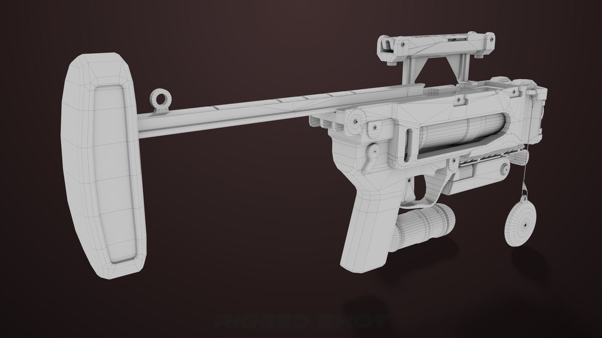 6 Grenade Launcher Black URP HDRP Textures