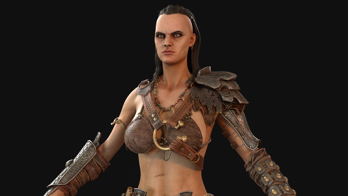 Barbarian Girl Game Ready