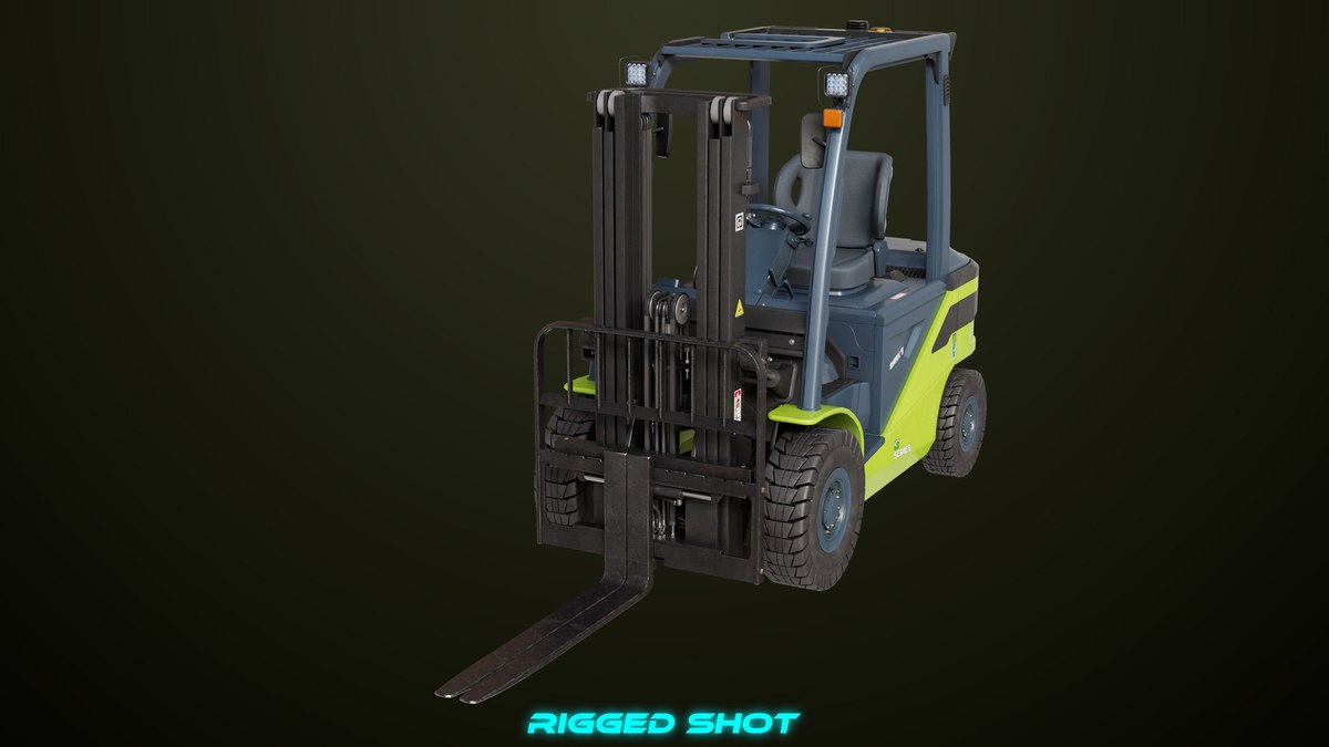 Forklift Truck03 Green URP HDRP Textures