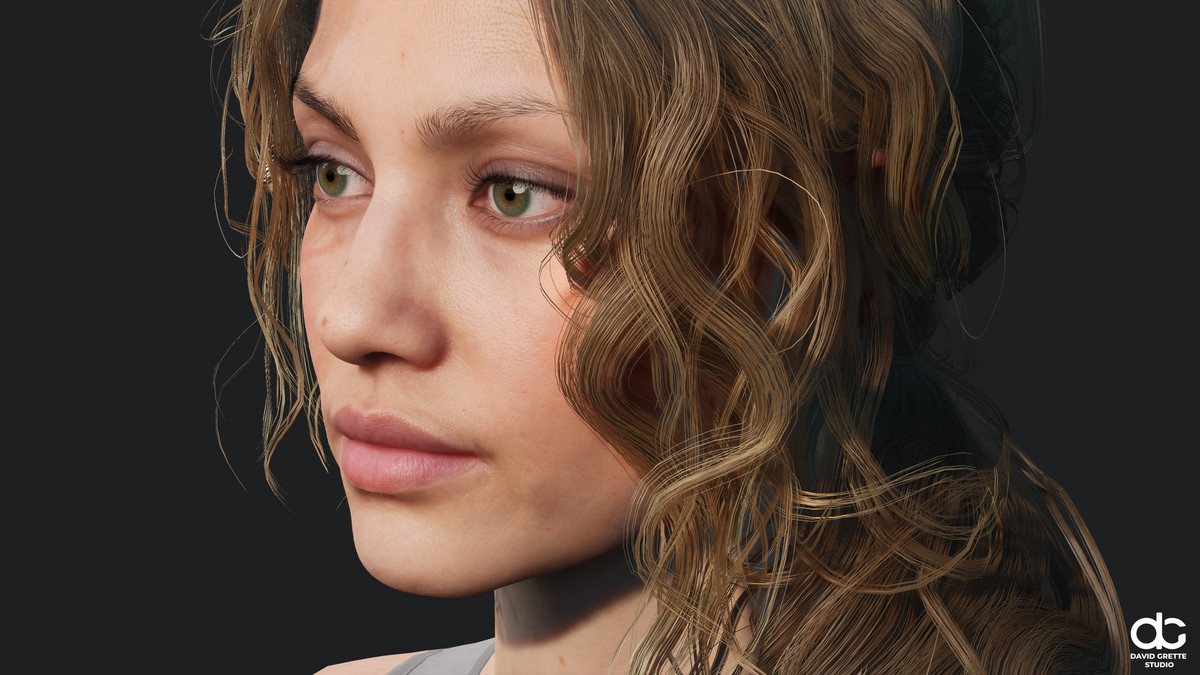 Realistic female hairstyles, pack #3 | Rigged hair, game-ready, low-poly