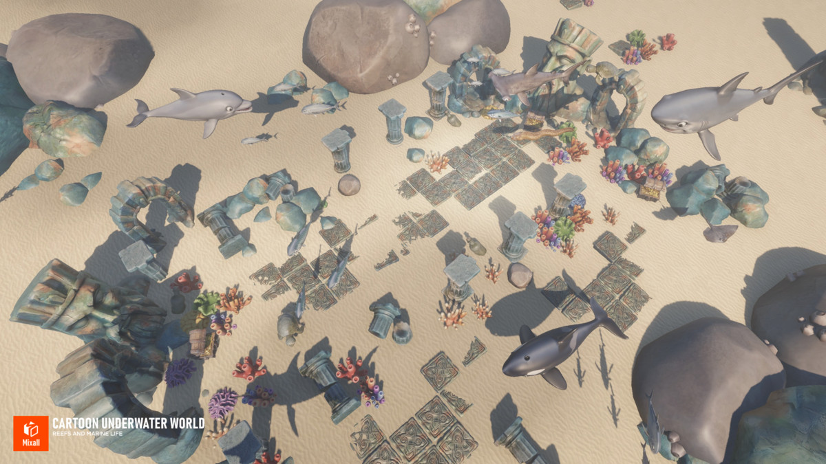 Cartoon underwater world - Reefs and Marine life