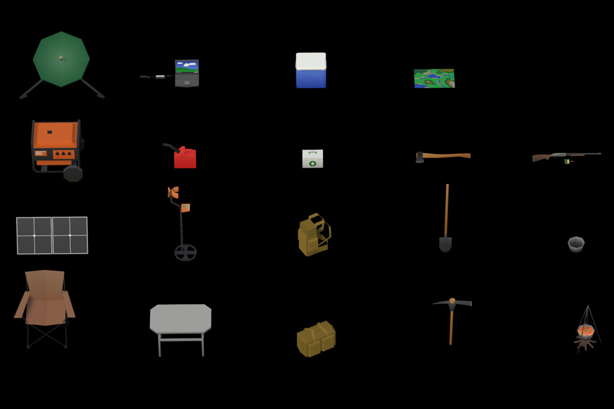 LOW POLY - Research camp (Survival Camp, Survival props, Survival, Camping)