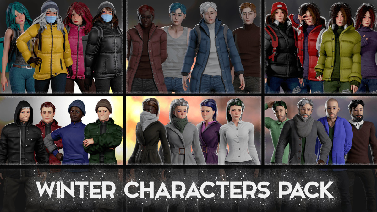 Urban Winter Characters Pack – Modular Characters Collection