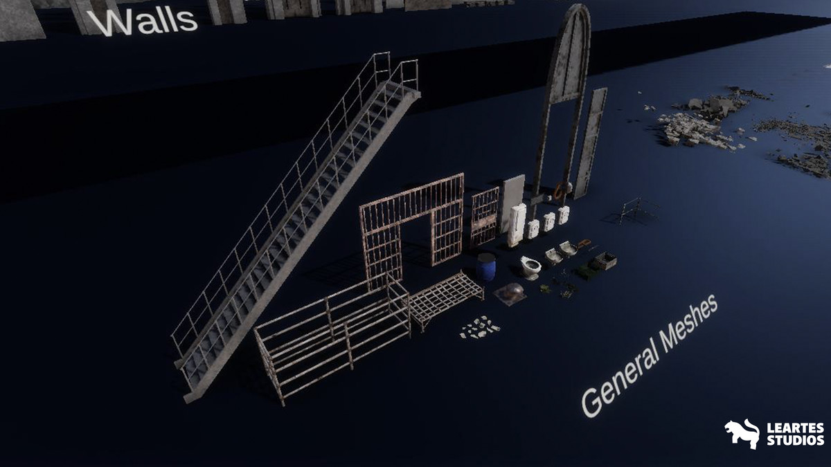 Haunted Prison Environment ( Exterior + Interior , Modular)