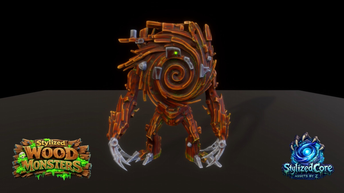 Wood Monsters Pack 2 – 4 Stylized Animated Creatures (LOD + Skins)
