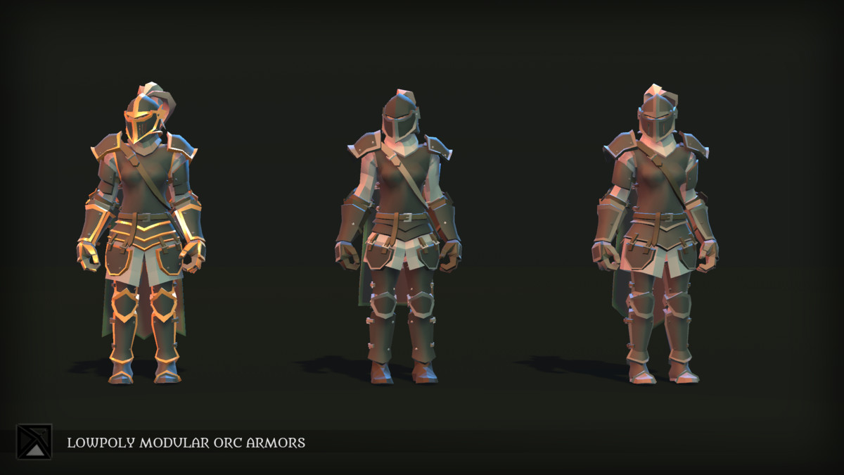 Low Poly Orc Modular Armors - LOWPOLY MEDIEVAL FANTASY SERIES
