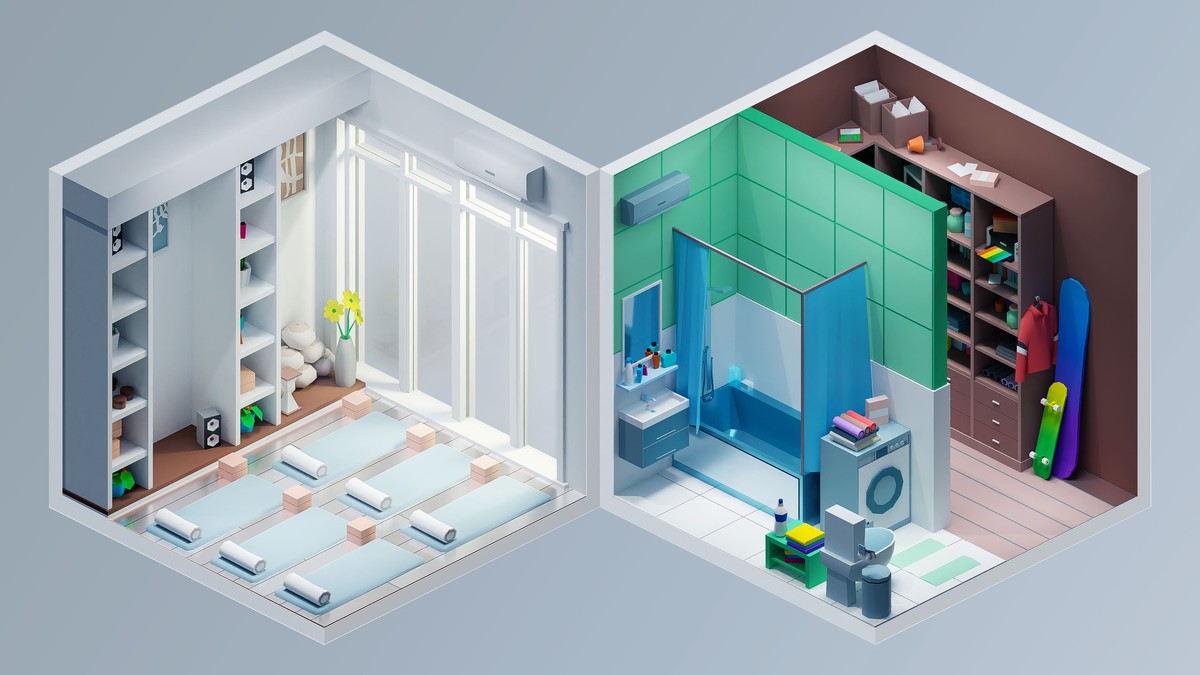 Interior 2 - Low Poly 3D Models Pack