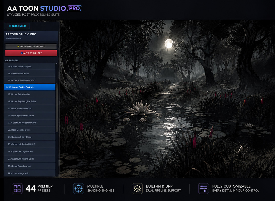 AA Toon Studio Pro — Stylized Post Processing & Toon Shader System