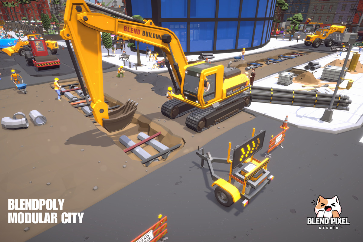 BlendPoly Modular City - Low Poly Assets