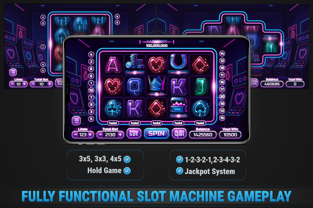 MK Slot Machine Kit • Modern Neon Casino Template