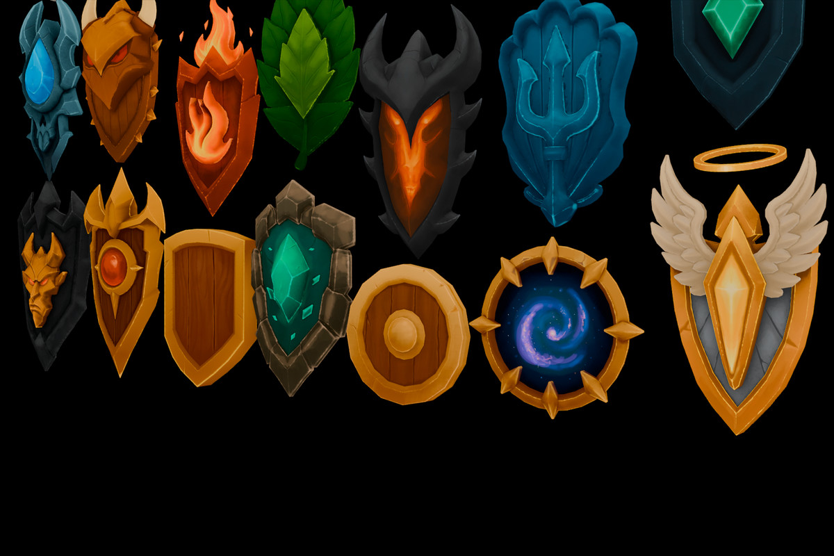 Stylized Shield Pack - 21 Low Poly Fantasy Weapon | Hand-Painted Textures