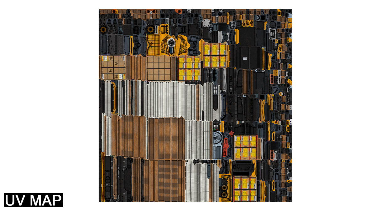 Forklift Trucks and Pallet Yellow Collection URP HDRP Textures