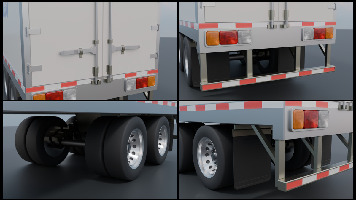 Realistic American Semi Truck Mega Pack (Box, Container & Tanker Trailers)