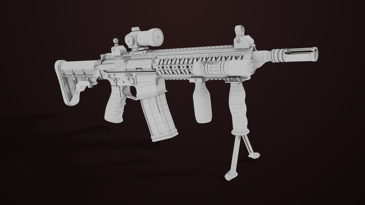 Machine Gun 17 Black URP HDRP Textures