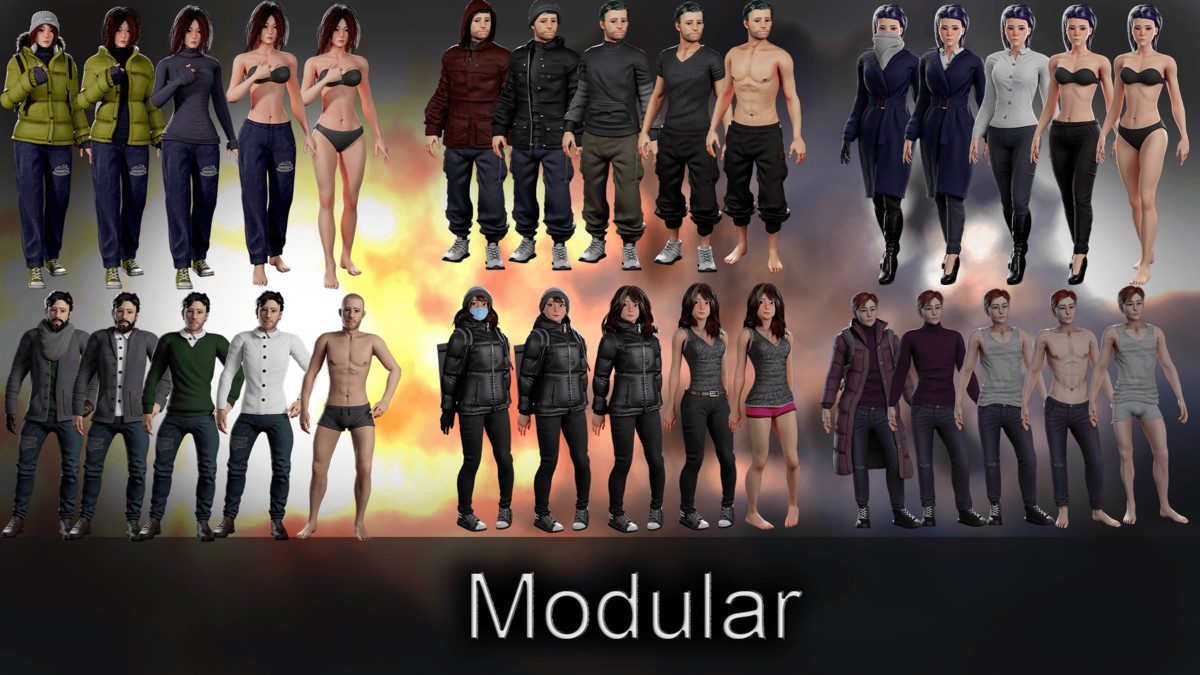 Urban Winter Characters Pack – Modular Characters Collection