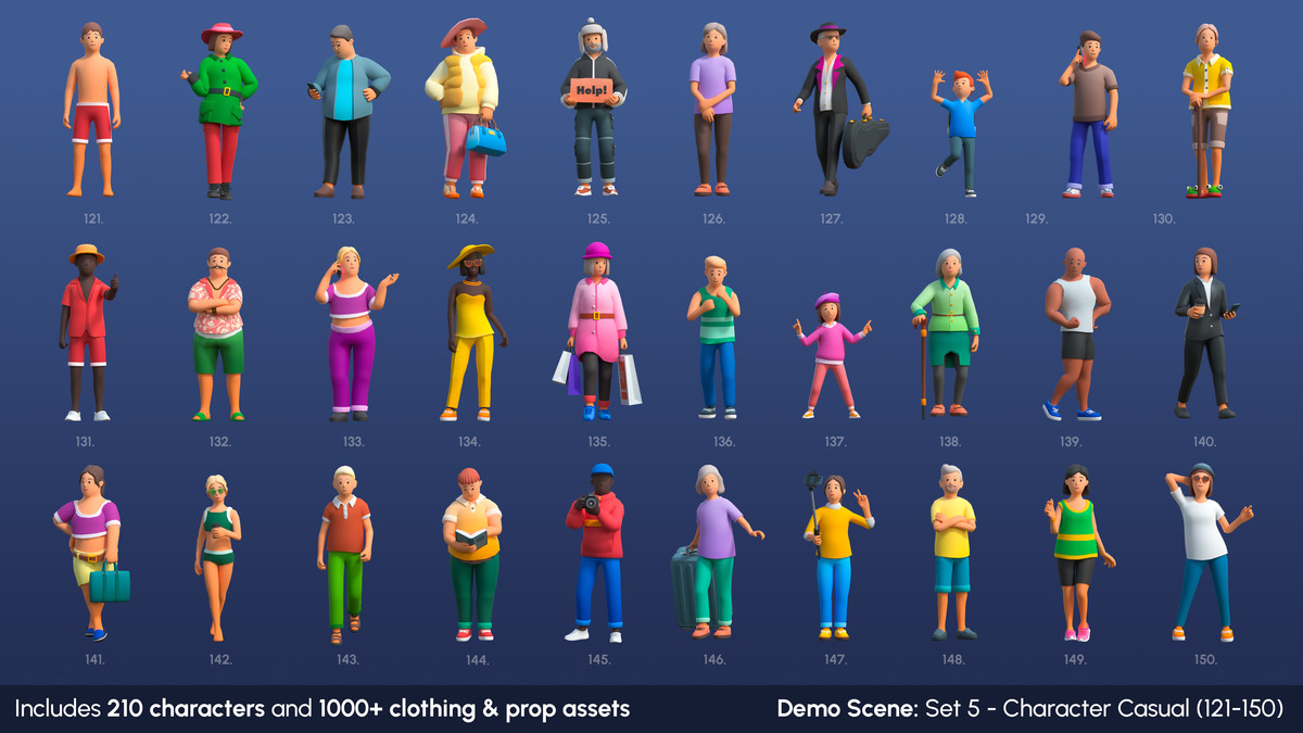 City Characters - Low Poly 3D Models Pack