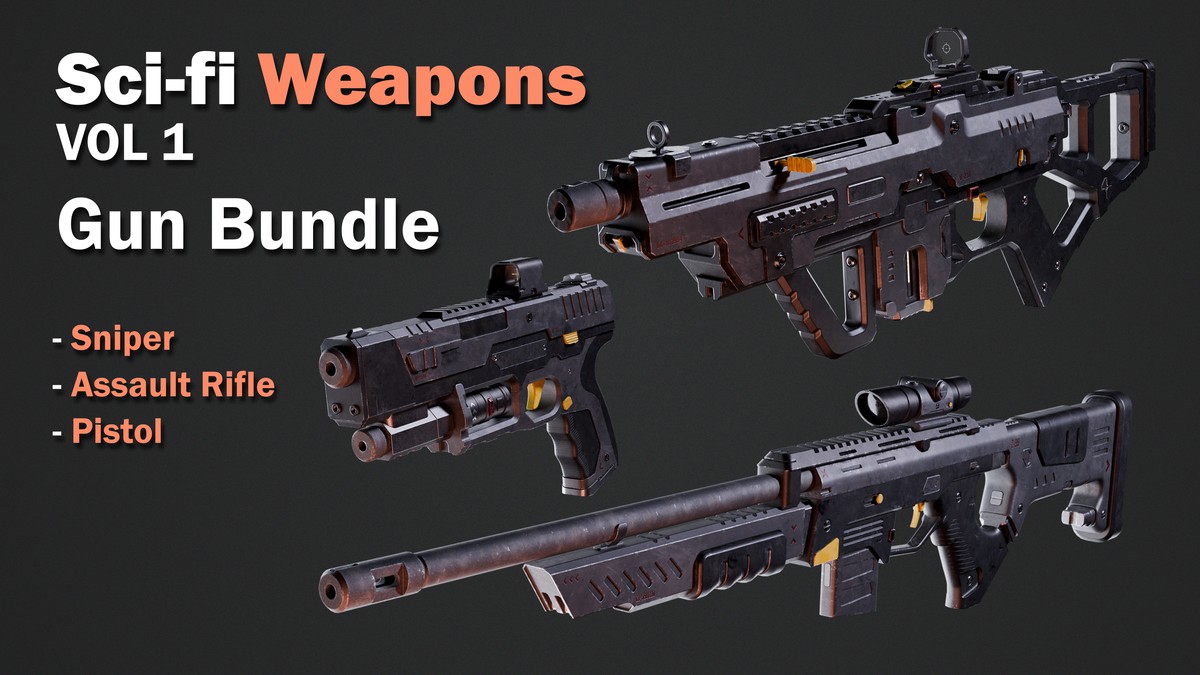 Sci-fi Weapons - Animated Gun Bundle/Pack
