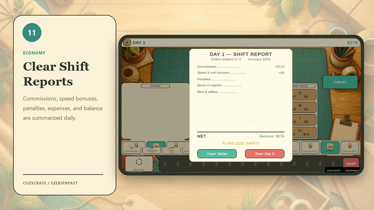 CozyCrate - Complete 2D Packing & Management Game Template