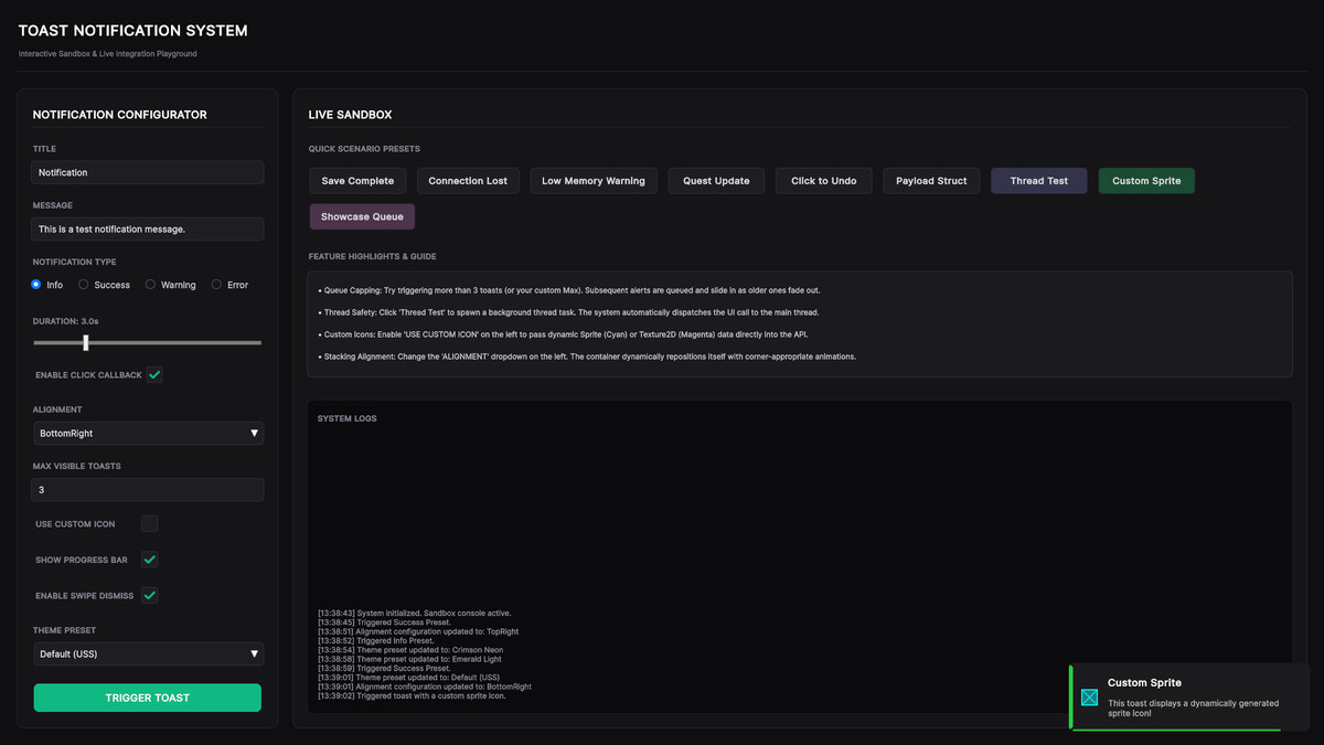 Toast Notification System