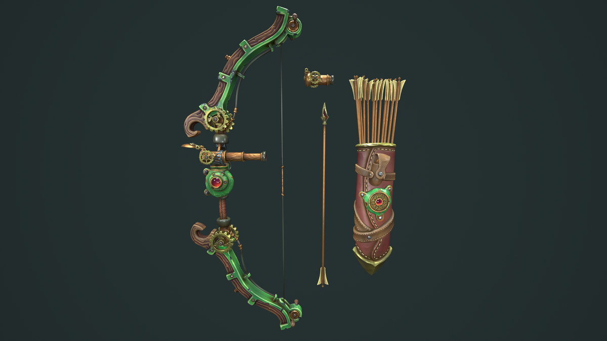 Steampunk bow quiver arrow