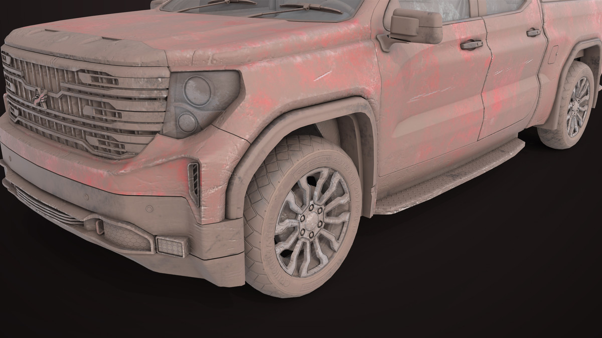 Pickup Truck 02 Red Dusty URP HDRP Textures