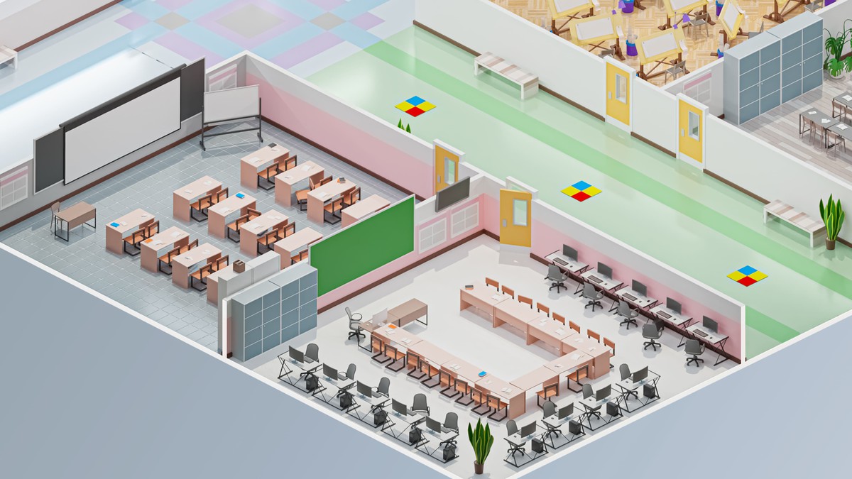 School - Low Poly 3D Models Pack