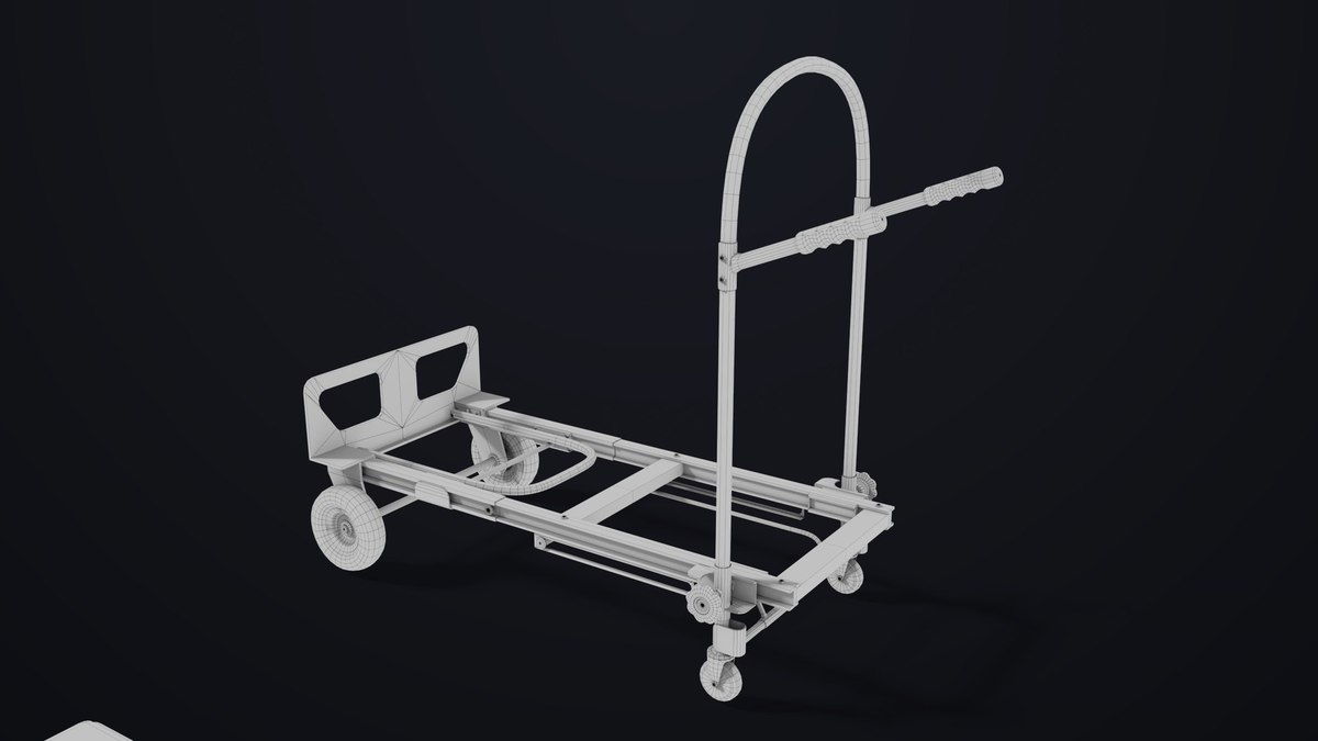 Convertible Hand Truck Steel URP HDRP Textures