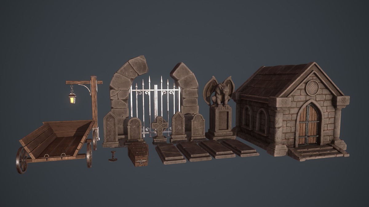 Spooky Graveyard Props