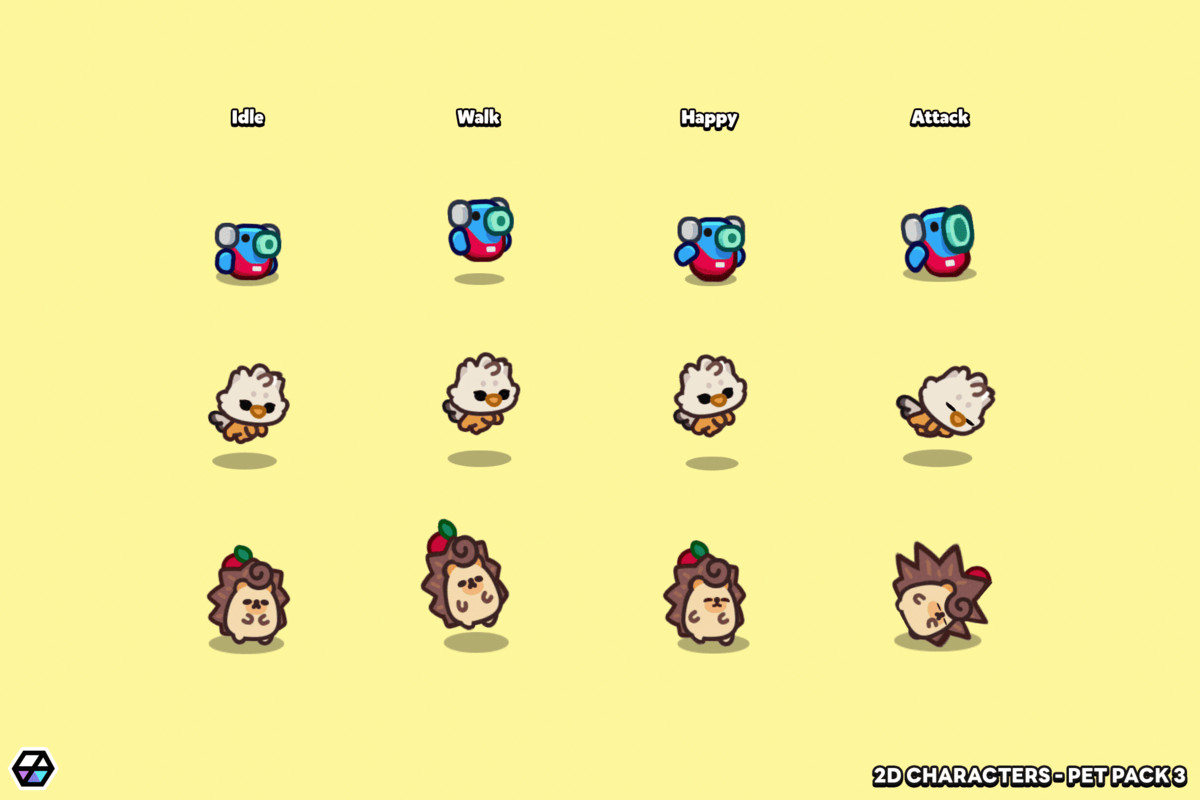 2D Characters - Pet Pack 3